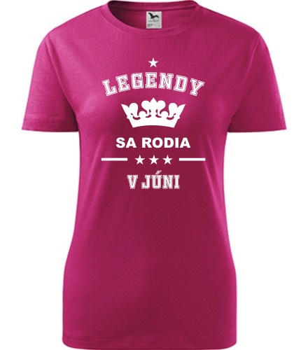 Purpurové dámske tričko Legendy sa rodia v júni